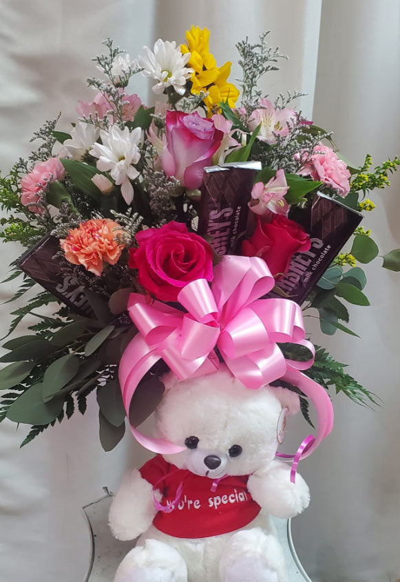 Chocolate Bouquet with teddy bear easy tutorial #chocolatebouquet