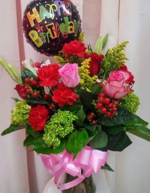 Ballon-red-pink-roses