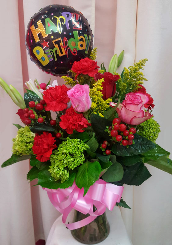 Ballon-red-pink-roses