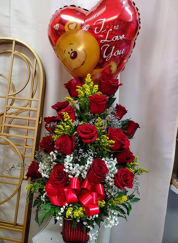Love you red roses bouquet