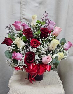 Sweet mixed color roses