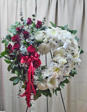 White and red open heart
