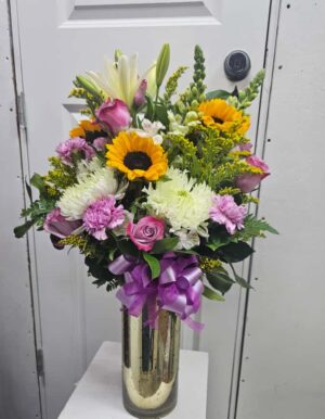 Lavander White condolences bouquet