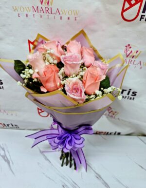 12 roses pink lavander